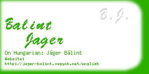balint jager business card